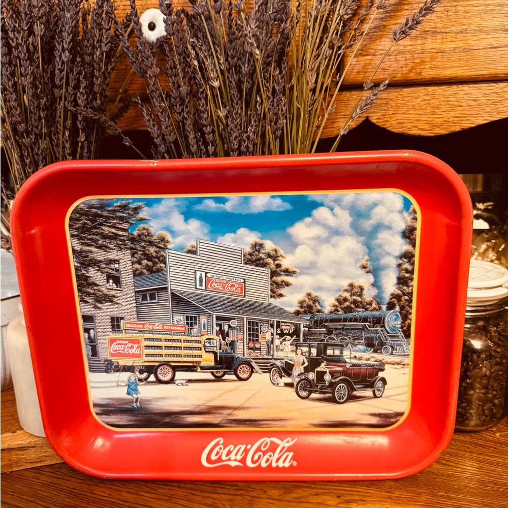 Coca-Cola 1997 Limited Edition metal serving tray artwork by Pamela C. Renfroe